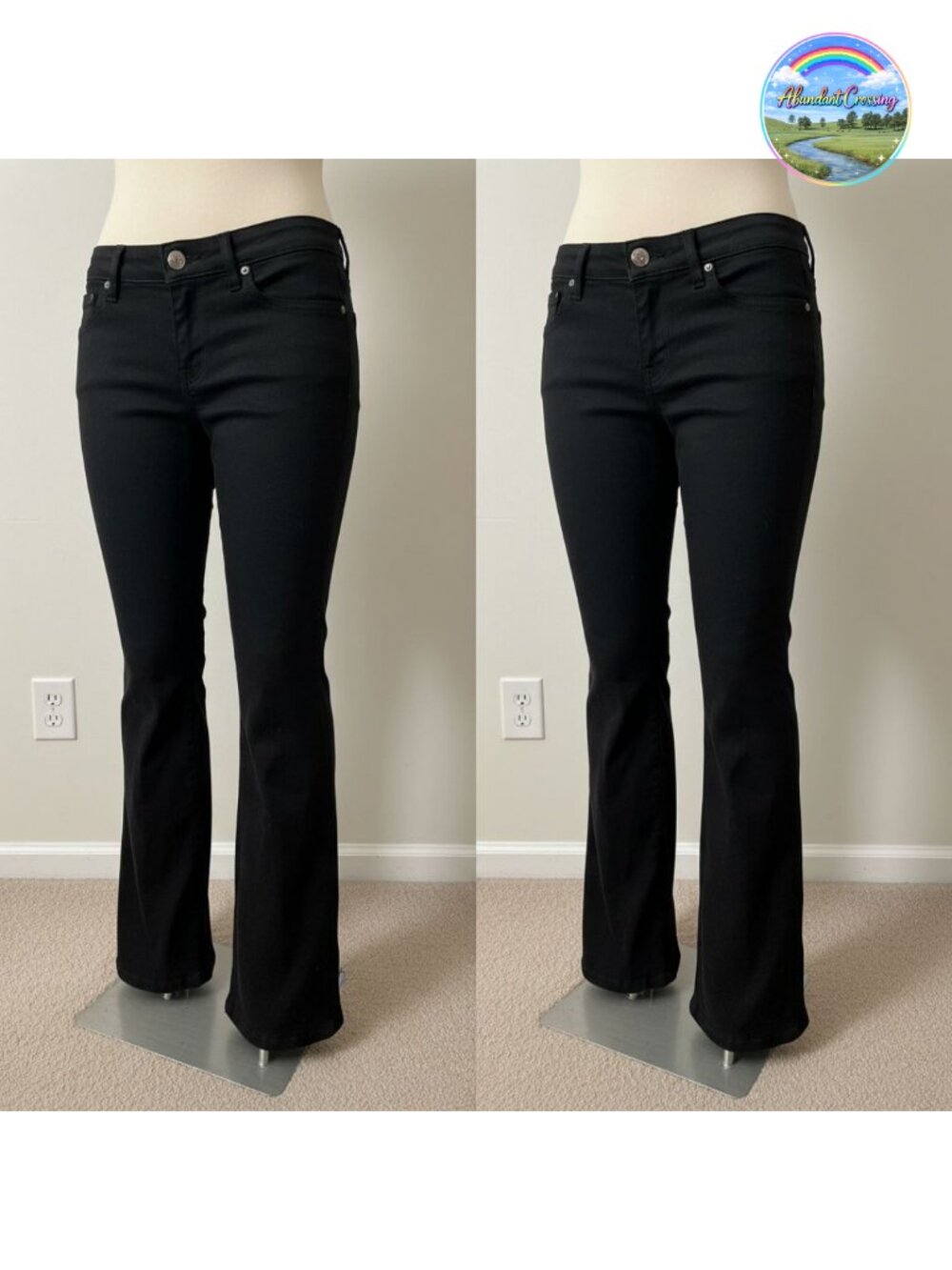 Democracy Ab Solution Itty Bitty Boot Cut Jeans Mid Rise Stretch Denim
